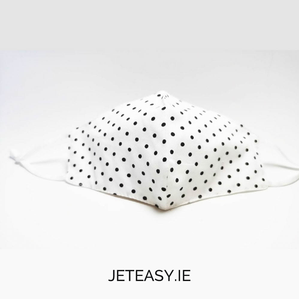 Polka Dot Cream Face Covering Mask 3 Piece Hygiene Pack 40
